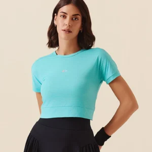 Workout Backless Crop Top – Turquoise