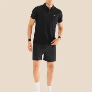 Men Structured Polo Black